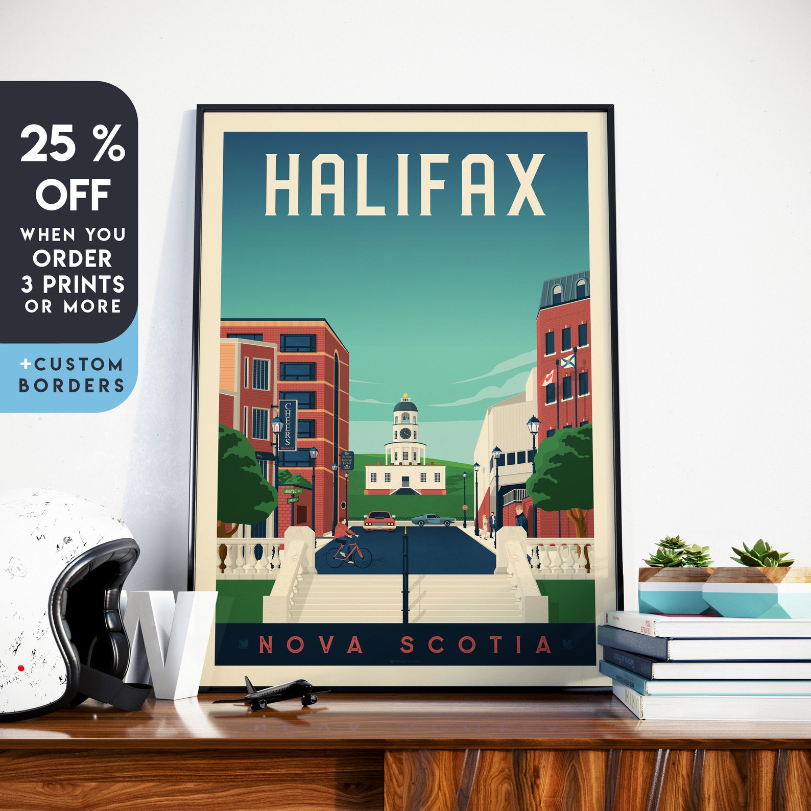 Halifax Nova Scotia Art Print Retro Canada Wall Art Vintage Etsy