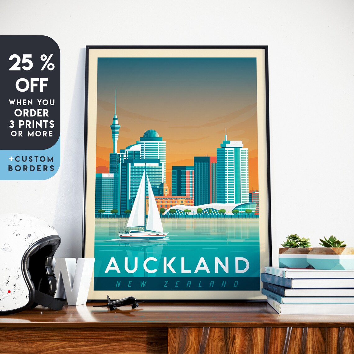 Auckland Print Auckland Vintage Travel Poster New Zealand Etsy