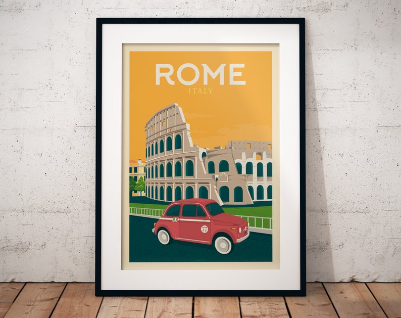 Rome Art Print, Italy Art Print, Roma Print, Italy Poster, The Colosseum Print, Travel Gift, Travel Poster, Europe Print, Housewarming image 6