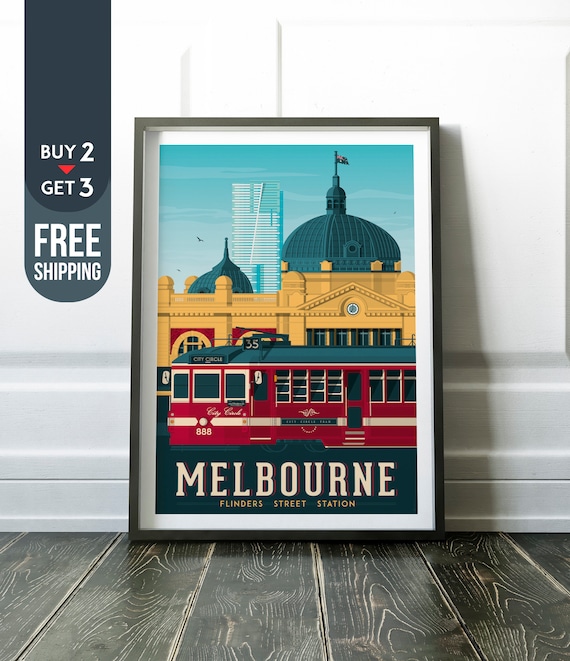 Vintage Travel Poster Saint Kilda Melbourne Australia Canvas Print Poster 36x24/"