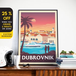 Dubrovnik Art Print, Croatia Art, Dubrovnik Poster, Travel Gift, Travel Poster, Croatia Wall Art, Travel Gift, Home Decor, Housewarming