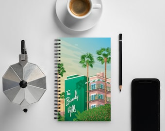 Beverly Hills Travel Journal Notebook, Spiral Notebook, Travelers notebook, bullet journal, notepad, stationary, Housewarming Gift