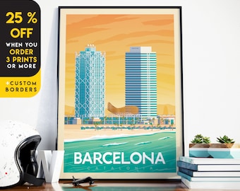 Barcelona Travel Print, Park Guell, Travel Gift, Barcelona Poster, Europe Print, Spain Art Print, Travel Art Print, Housewarming Gift