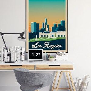 Los Angeles California Print, Griffith Museum, United States Print, Travel Gift, Travel Poster, USA Print, Housewarming, Birthday Gift image 3