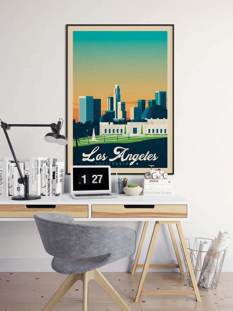 Los Angeles California Print, Griffith Museum, United States Print, Travel Gift, Travel Poster, USA Print, Housewarming, Birthday Gift image 3