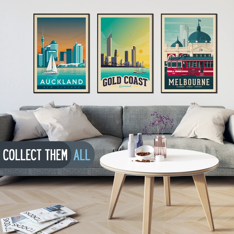 Brisbane Print Brisbane Vintage Travel Poster Australia Etsy