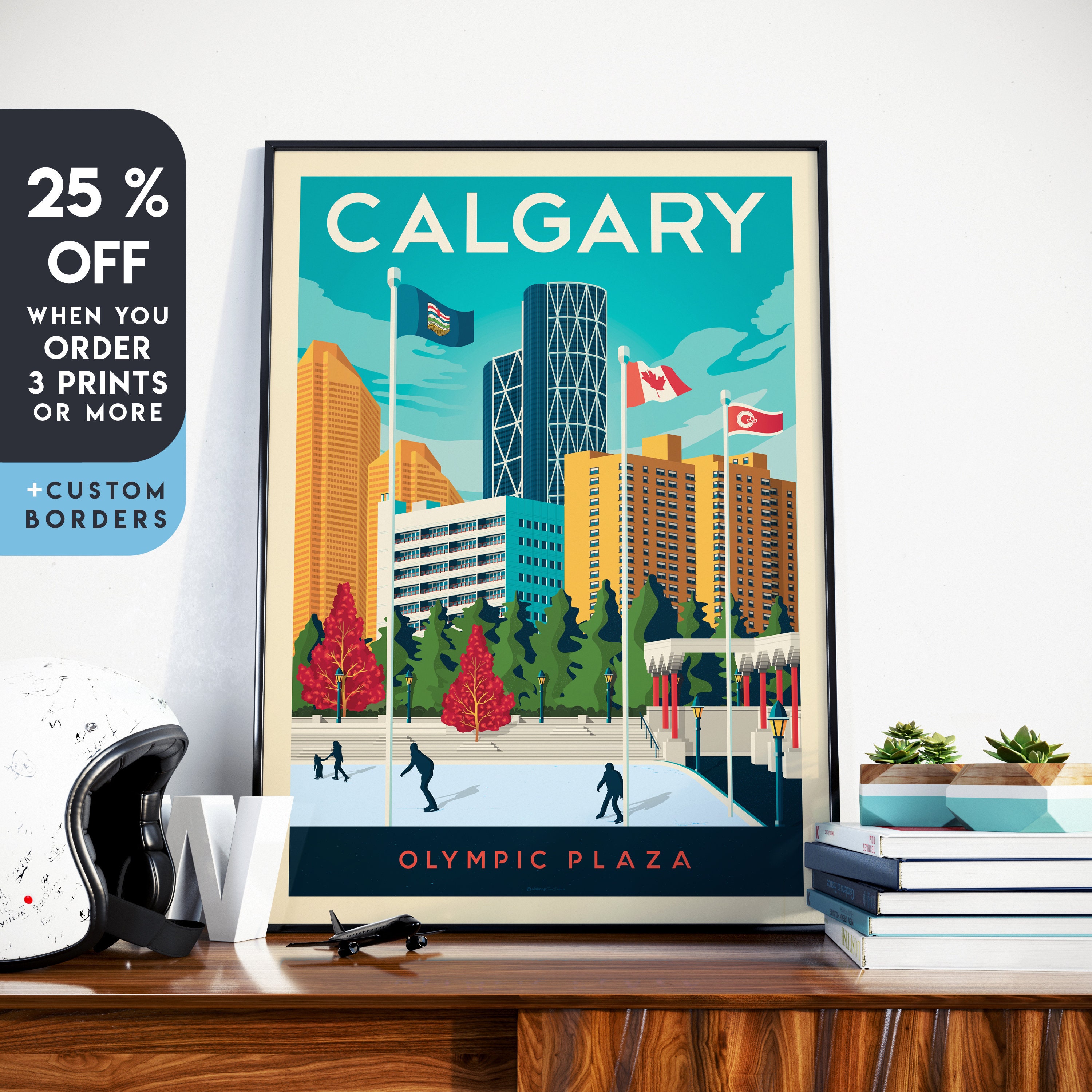 Calgary Print Calgary Canada Vintage Travel Poster Etsy