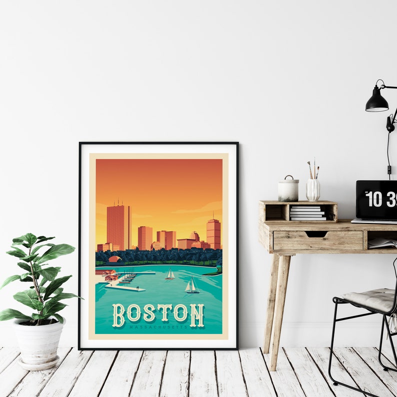 Boston Print, Massachusetts Print, City Skyline, United States Print, Travel Gift, Travel Poster, USA Print, Housewarming, Birthday Gift image 7