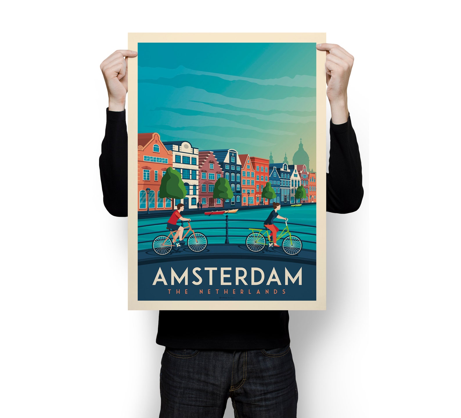 Amsterdam Print Amsterdam Vintage Travel Poster Etsy