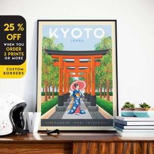 Kyoto Art Print, Japan Travel Poster, Kyoto Poster, Japanese Print, Japan Print, Travel Print, Travel Poster, Housewarming Gift, Wall Decor