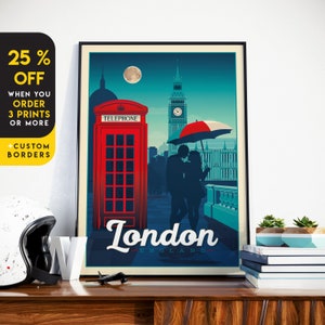 London Art Print, London Wall Art, England Art Print, London Poster, London Gift, Travel Gift, Travel Poster, Housewarming, Wedding Gift