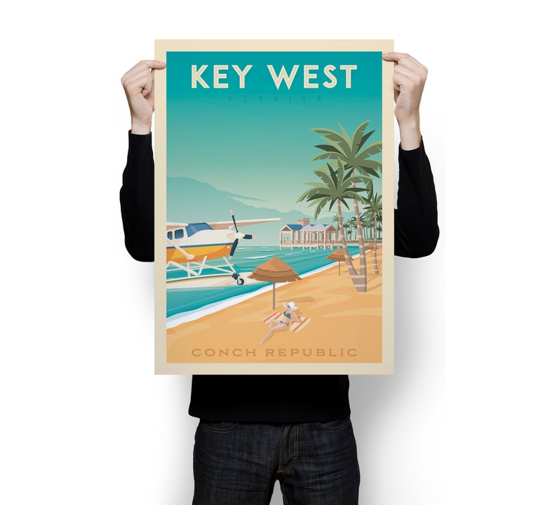 Key West Print, Florida Keys Print, Key Largo, United States Print, Travel Gift, Travel Poster, USA Print, Housewarming, Birthday Gift image 5