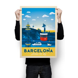 Barcelona Travel Print Wall Art Barcelona Montjuic Wall Hanging Home Decor Barcelona Gift Valencia Madrid Sevilla Malaga Bilbao Spain Art image 5