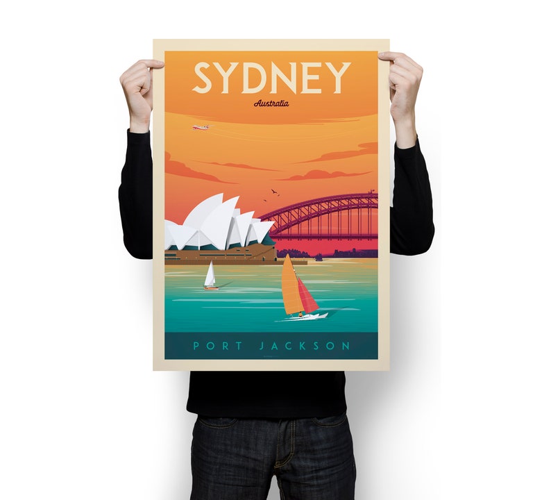 Sydney Australia Print, Opera House, City Skyline, Travel gift, Australia Wall Art, Travel Gift, Travel Poster, Housewarming, Birthday Gift image 5