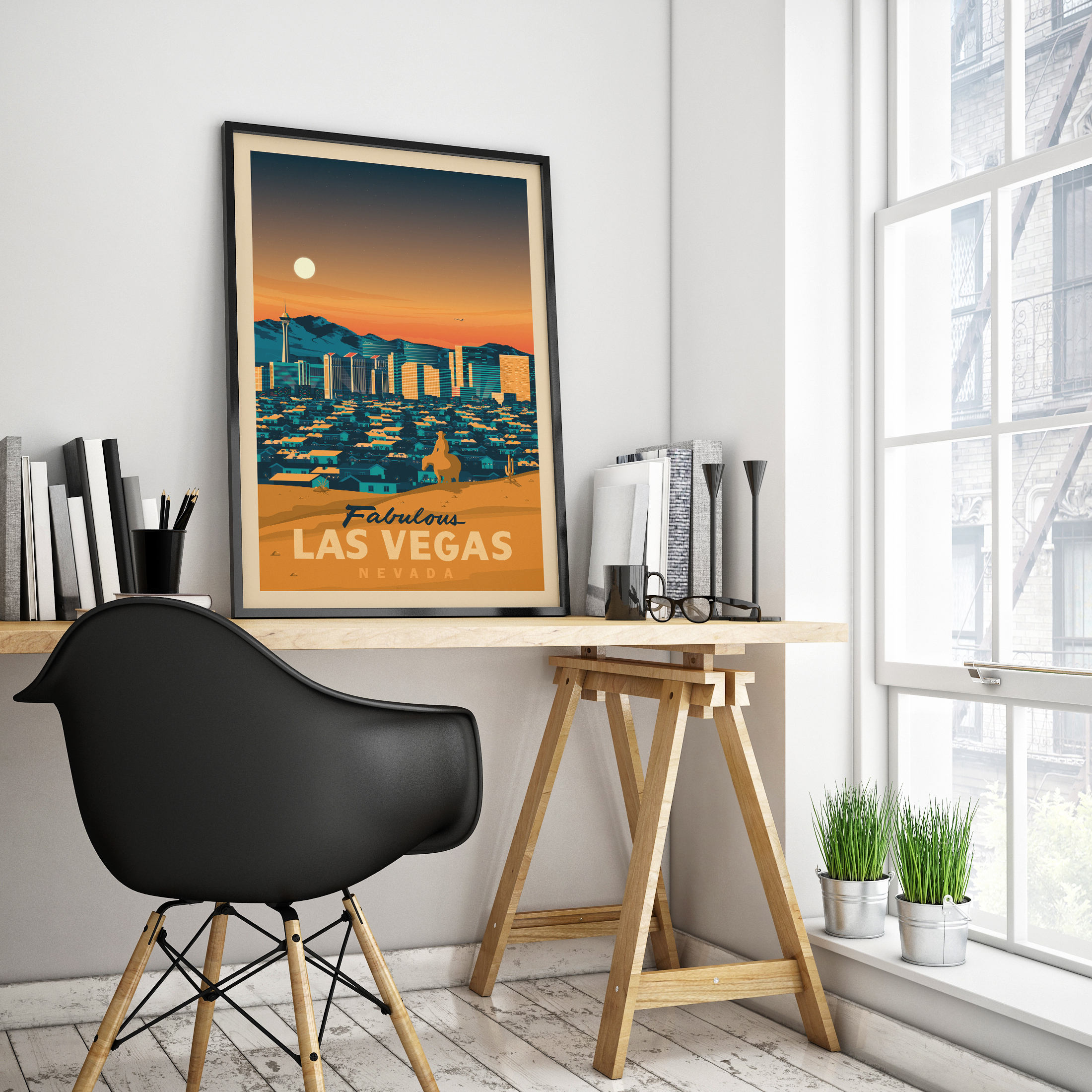 Las Vegas Nevada Poster Vintage Travel Framed Las Vegas Nevada Poster Vintage Travel Framed Wall Art Home Decoration Gift Idea Retro Print