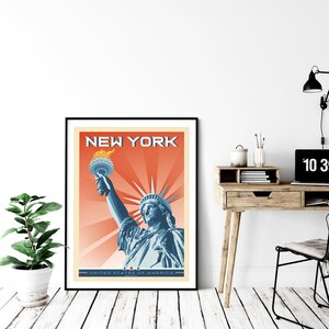 New York Art Print, NYC Poster, NYC Skyline, America Art Print, New York Poster, New York Gift, New York Decor, Travel Poster, Housewarming image 7