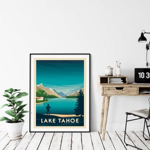 Lake Tahoe Print, Califorina Print, National Park, United States Print, Travel Gift, Travel Poster, USA Print, Housewarming, Birthday Gift image 7