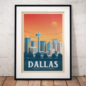 Dallas Print, Texas Print, Landscape, City Skyline, United States Print, Travel Gift, Travel Poster, USA Print, Housewarming, Birthday Gift image 6