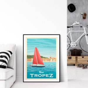 St Tropez Print, France Print, Beach Print, French Riviera Print, Europe Travel Gift, Wall Decor, Travel Poster, Housewarming, Birthday Gift image 8