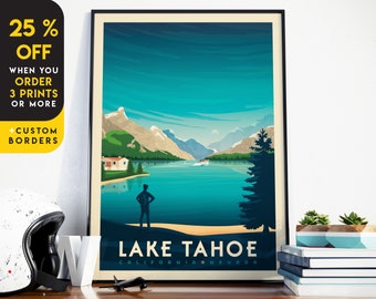 Lake Tahoe Print, Califorina Print, National Park, United States Print, Travel Gift, Travel Poster, USA Print, Housewarming, Birthday Gift