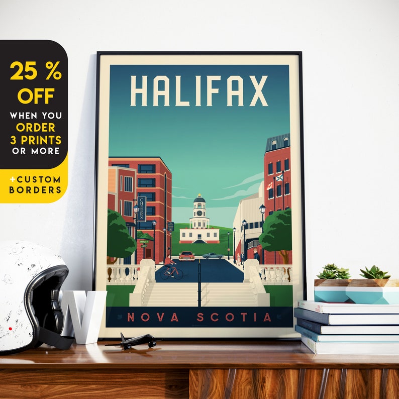 Halifax Print, Nova Scotia Print, The Clock Tower, Canada Print, Travel Gift, Travel Poster, USA Print, Housewarming, Birthday Gift image 1