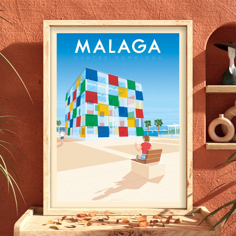 Malaga Travel Print, Andalusia Print, Travel Gift, Malaga Poster, Europe Print, Spain Art Print, Travel Art Print, Housewarming Gift image 3