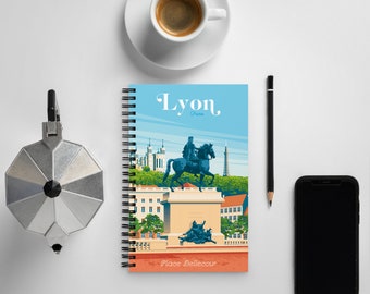 Lyon Place Bellecour France Travel Journal Notebook, Spiral Notebook, Travelers notebook, bullet journal, notepad, stationary, Gift