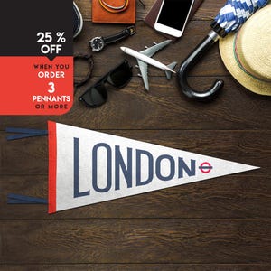 London Felt Pennant | United Kingdom Wall art, Big Ben home decor, city banner, city street ornament sign, London travel gift souvenir