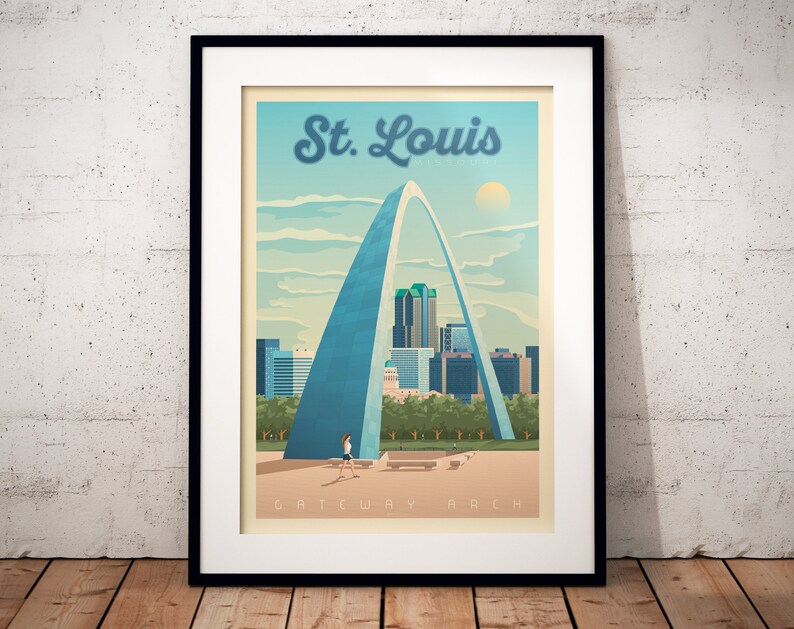 St Louis Print, Missouri Print, Gateway Arch, United States Print, Travel Gift, Travel Poster, USA Print, Housewarming, Birthday Gift image 6