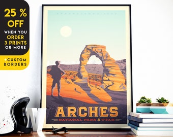 Arches Print, National Park Print, Adventure Print, United States Print, Travel Gift, Travel Poster, USA Print, Housewarming, Birthday Gift