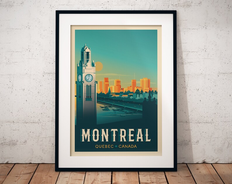 Montreal Print, Quebec Print, City Skyline, Canada Print, Travel Gift, Travel Poster, USA Print, Housewarming, Birthday Gift image 6
