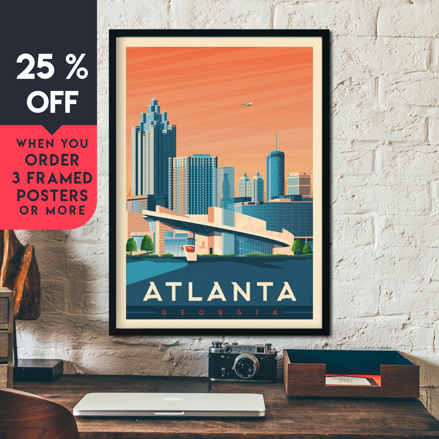 Atlanta Print Atlanta Vintage Travel Poster Georgia Print
