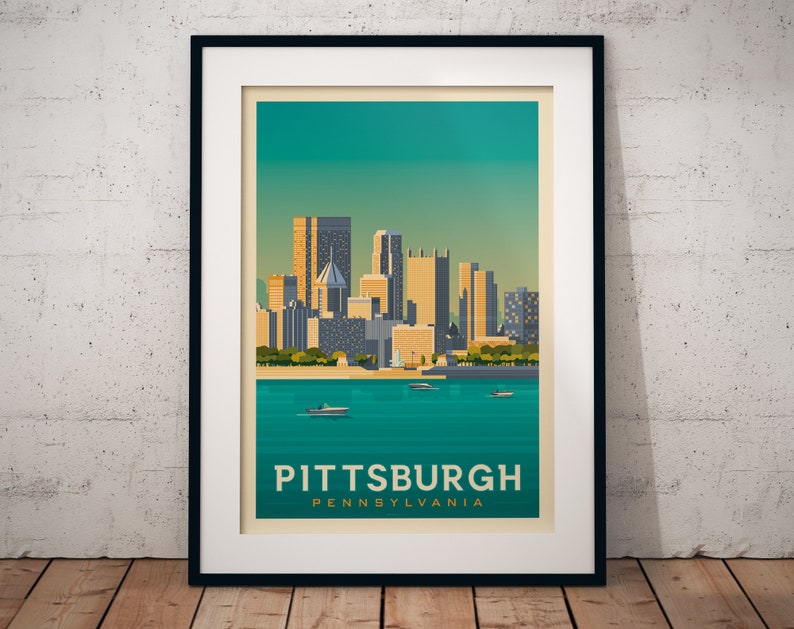 Pittsburgh Print, Pennsylvania Print, Steel City, United States Print, Travel Gift, Travel Poster, USA Print, Housewarming, Birthday Gift image 6