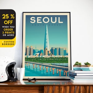 Sydney Print, South Korea, City Skyline, Travel gift, Asia Wall Art, Travel Gift, Travel Poster, Housewarming, Birthday Gift