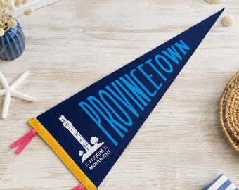 Provincetown Cape Cod Felt Pennant Flag | Beach decor | Massachusetts sign | Nautical Wall Decor | Explorer Camp Banner | USA Travel Gift