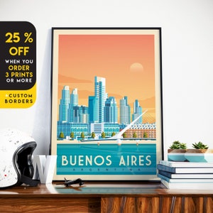 Buenos Aires Print, Argentina Print, America Travel gift, City Skyline Wall Art, Travel Gift, Travel Poster, Housewarming, Birthday Gift