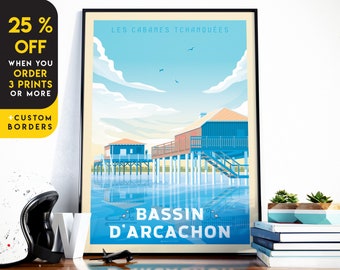 Arcachon Travel Print Wall Art Arcachon Wall Hanging Home Décor Arcachon Gift Cap Ferret Bordeaux France Gift Arcachon Print France Artwork