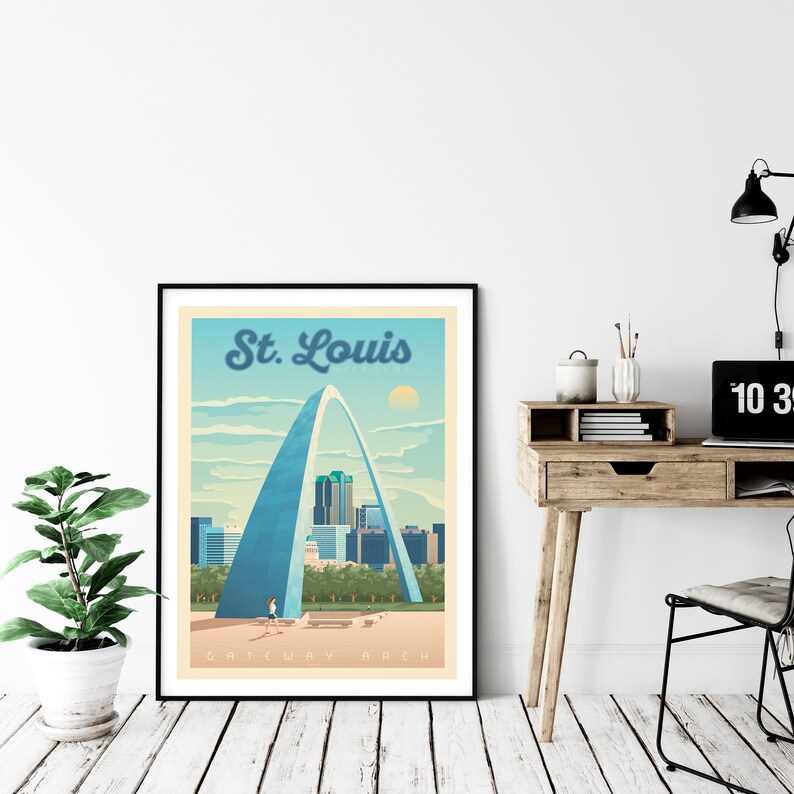 St Louis Print, Missouri Print, Gateway Arch, United States Print, Travel Gift, Travel Poster, USA Print, Housewarming, Birthday Gift image 7