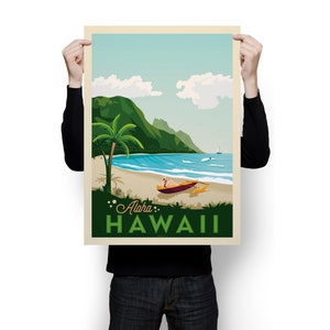 Hawaii Print, Honolulu Print, Waikiki, Surf Print, United States Print, Travel Gift, Travel Poster, USA Print, Housewarming, Birthday Gift image 5