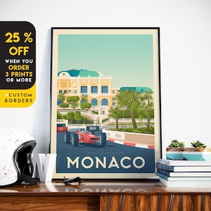 Monaco France Print, French Riviera Print, Formula One, City Skyline, Travel Gift, Wall Decor, Travel Poster, Housewarming, Birthday Gift