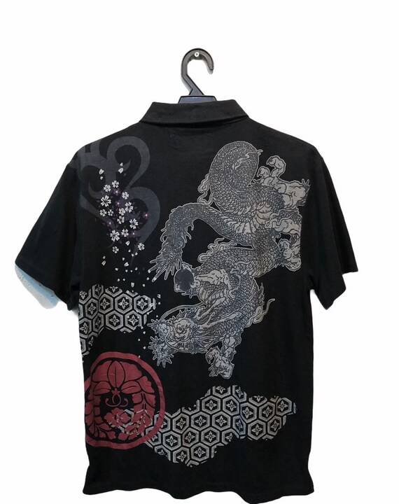 Sukajan Dragon Motive Polo Shirt