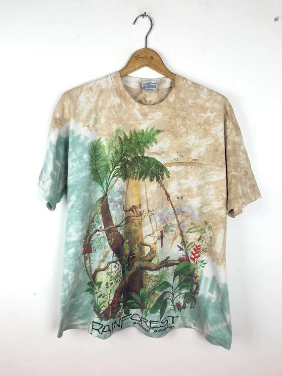 Vintage Liquid Blue Rainforest Tie Dye T-Shirt