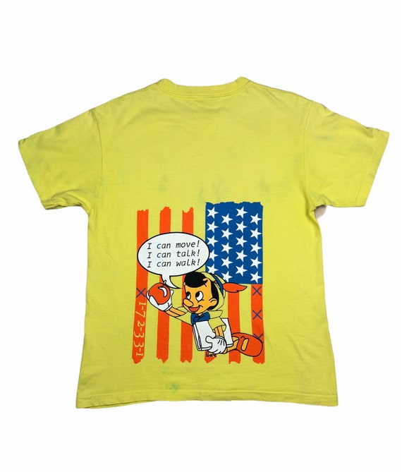 Pinocchio Cartoon USA Flag T-Shirt