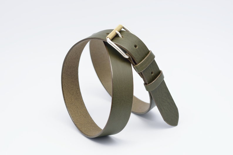 Green Leather Belt Olive Green Belt Full Grain Leather Belt Etsy
