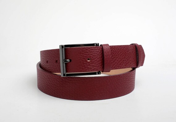 burgundy belt mens