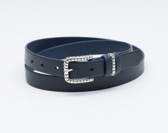 thin navy belt