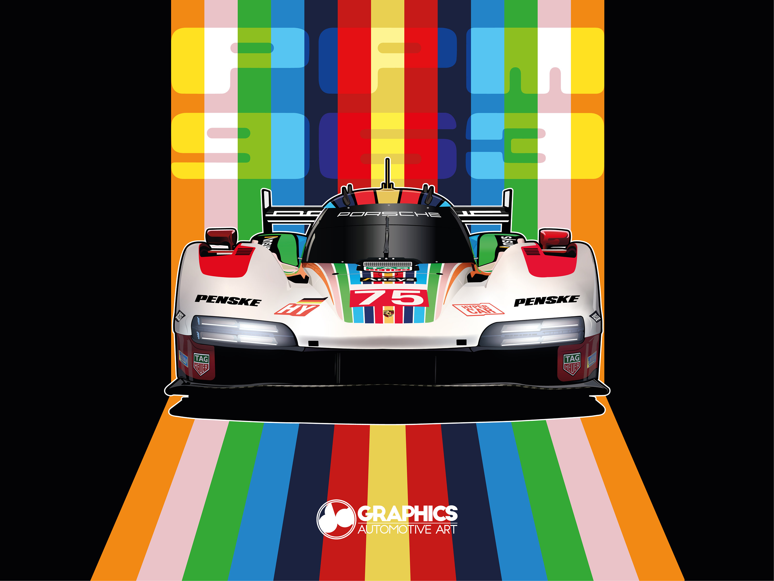 Landscape or Portrait Canvas - Porsche 963 Racecar 'special Livery