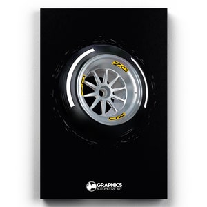 Tyre Compound | Portrait Canvas Illustration | Tyre & Alloy Wall Art| F1 Fan