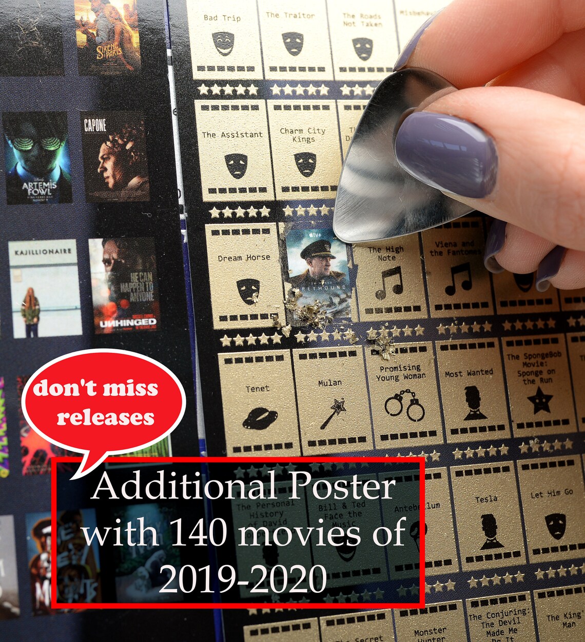 Scratch off movie poster 100 Bucketlist Movie Poster Scratch Etsy