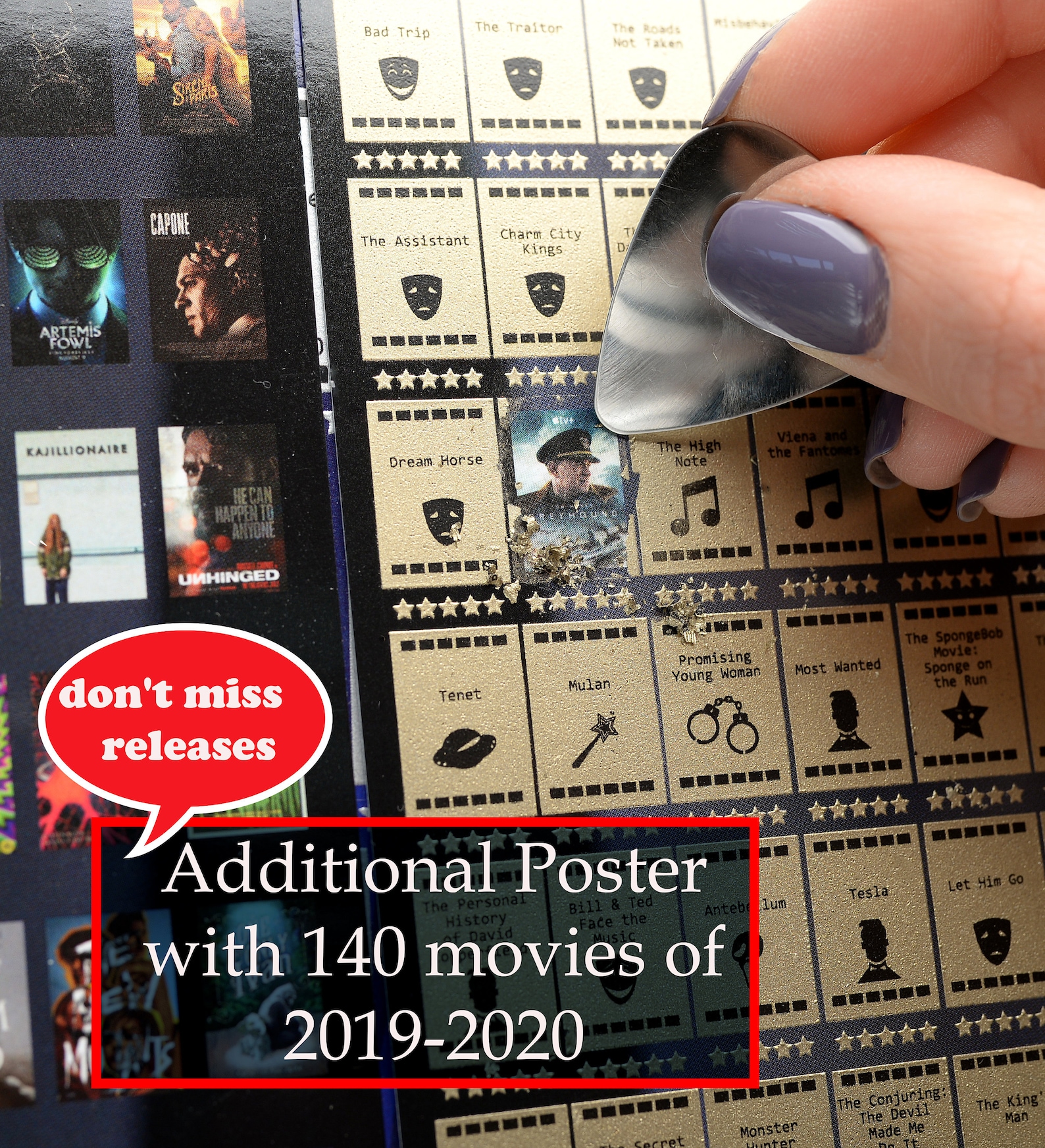 Scratch off movie poster 100 Bucketlist Movie Poster Scratch Etsy